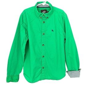H&M L.O.G.G. Green Button Down Shirt Boys Size 11/12 YR